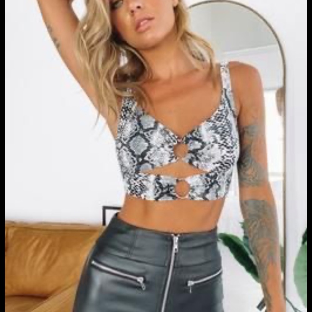 snakeskin crop top
